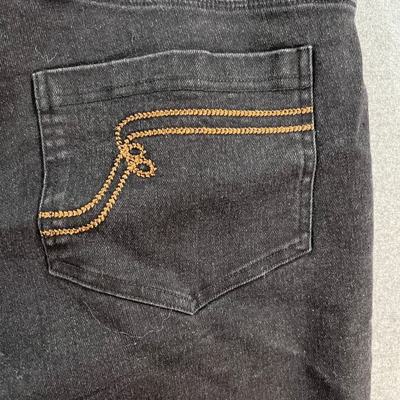 Women with Control Denim Tummy Control Pants Black Plus Petite 18 - Picture 5 of 11